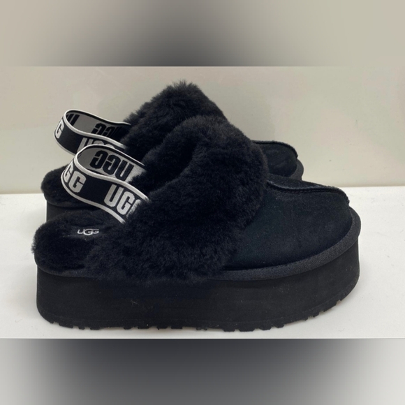 UGG Wmns Funkette Slipper 'Black' Shoes Size 10 Like New - Picture 6 of 10